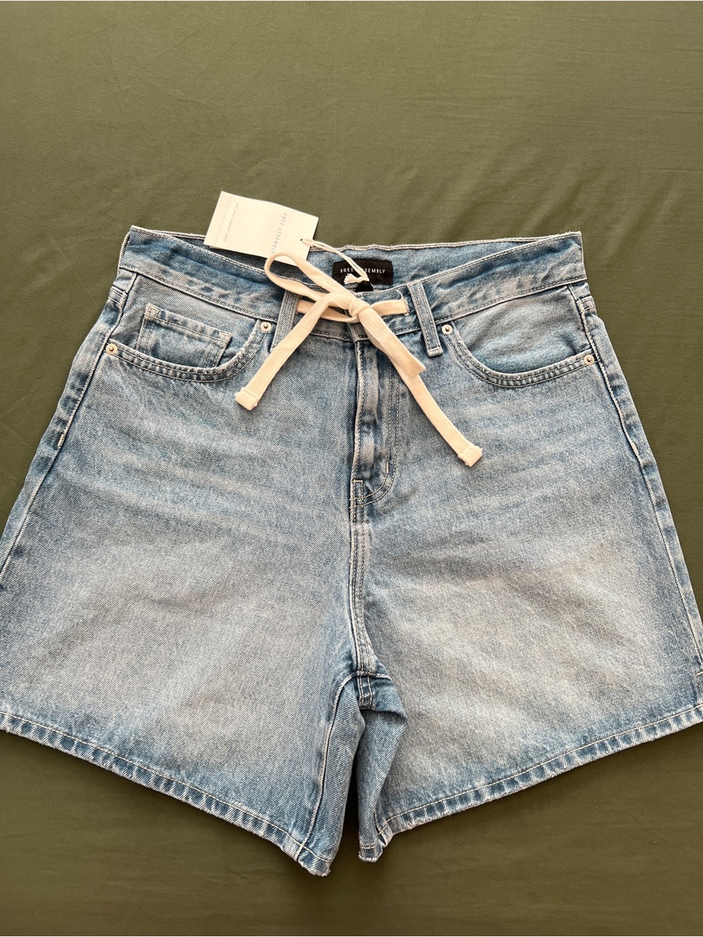 Light Wash Denim Women’s Shorts with Drawstring Size 6